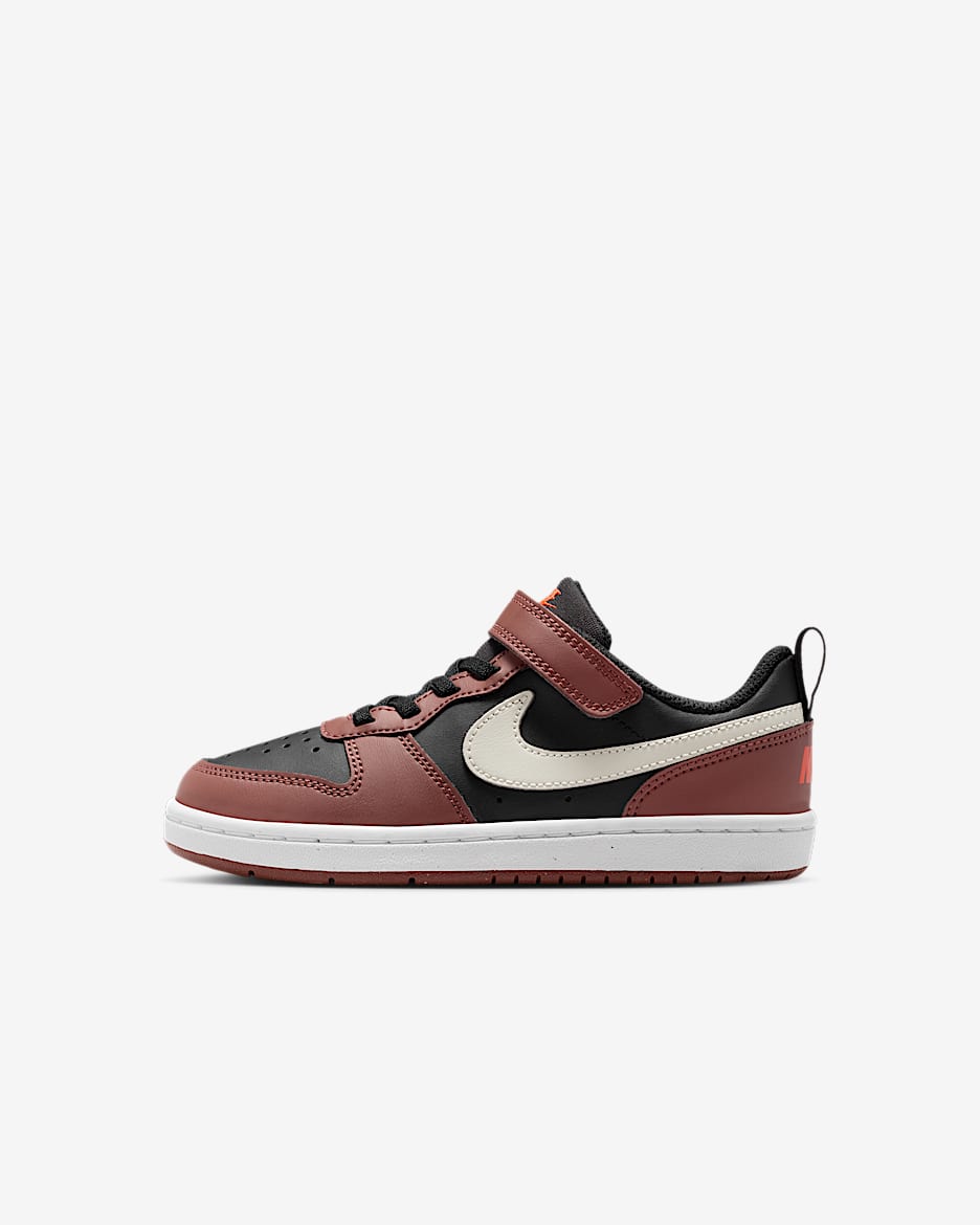 Nike Court Borough Low Recraft Younger Kids' Shoes - Black/Red Sepia/Team Orange/Light Bone