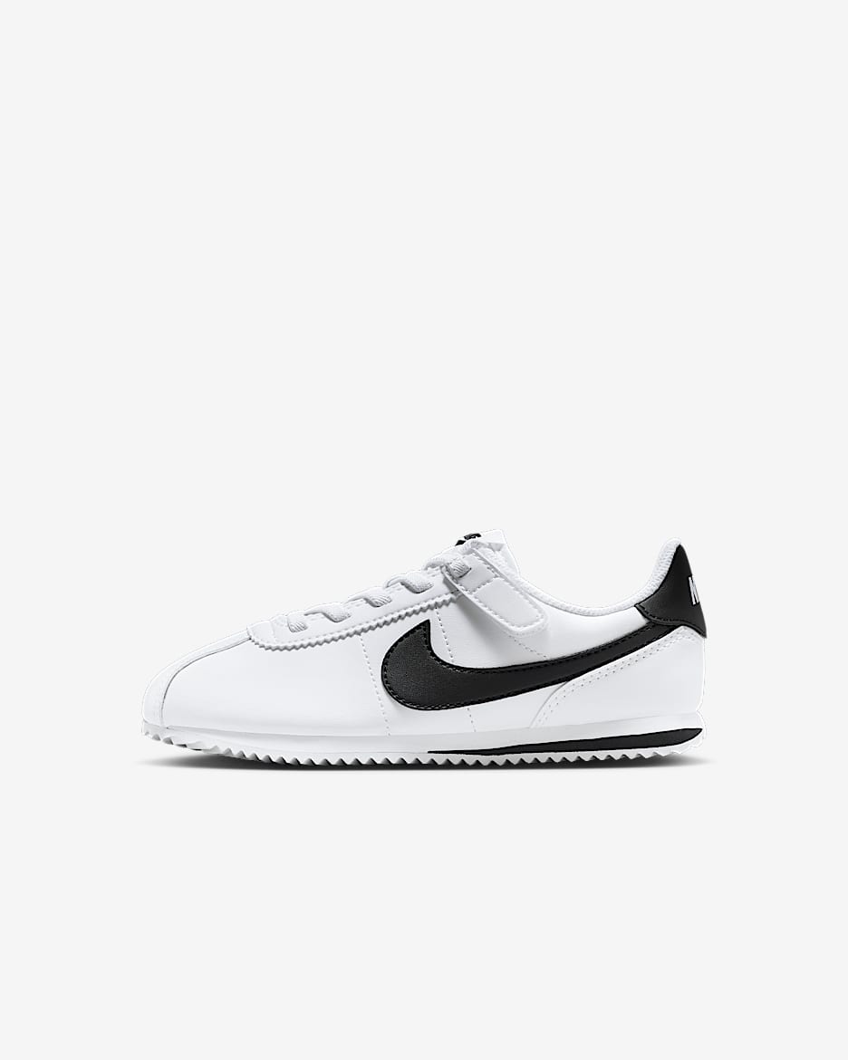 Nike Cortez EasyOn Younger Kids' Shoes - White/Black