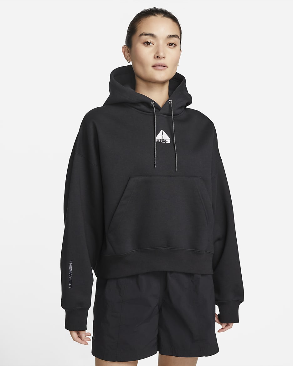 ナイキ ACG Therma-FIT ウィメンズ "Tuff Knit" フリース パーカー - ブラック/サミットホワイト