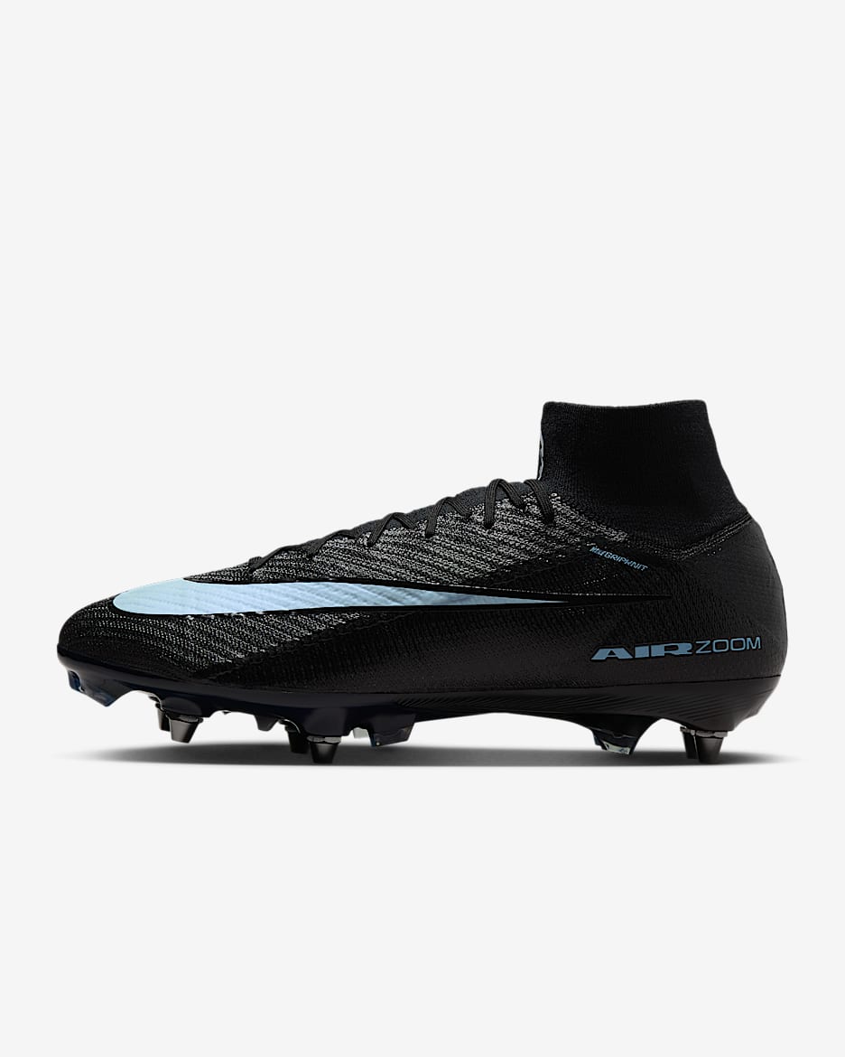 Chaussure de foot montante à crampons SG-Pro Nike Mercurial Superfly 10 Elite - Noir/Ice Blue