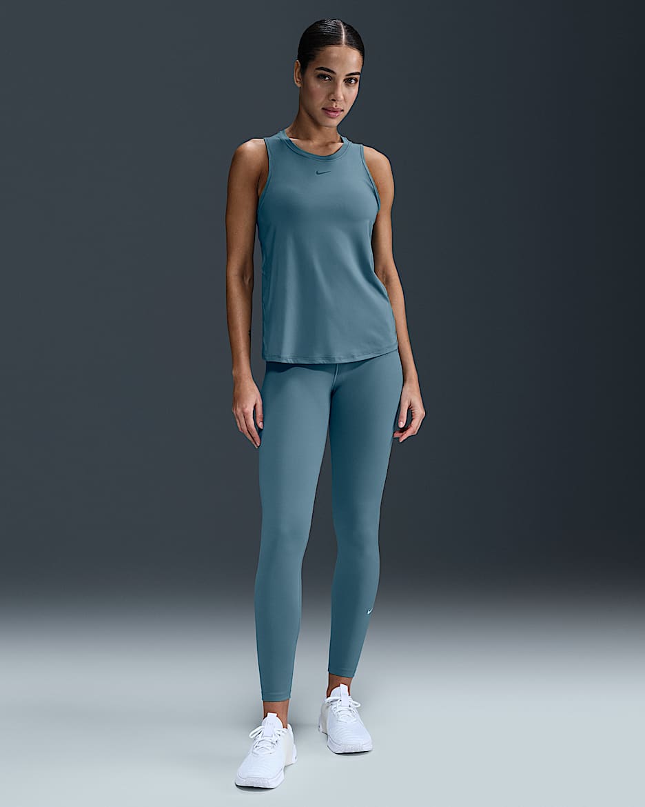 Nike One Women's High-Waisted Full-Length Leggings - Smoky Blue/White
