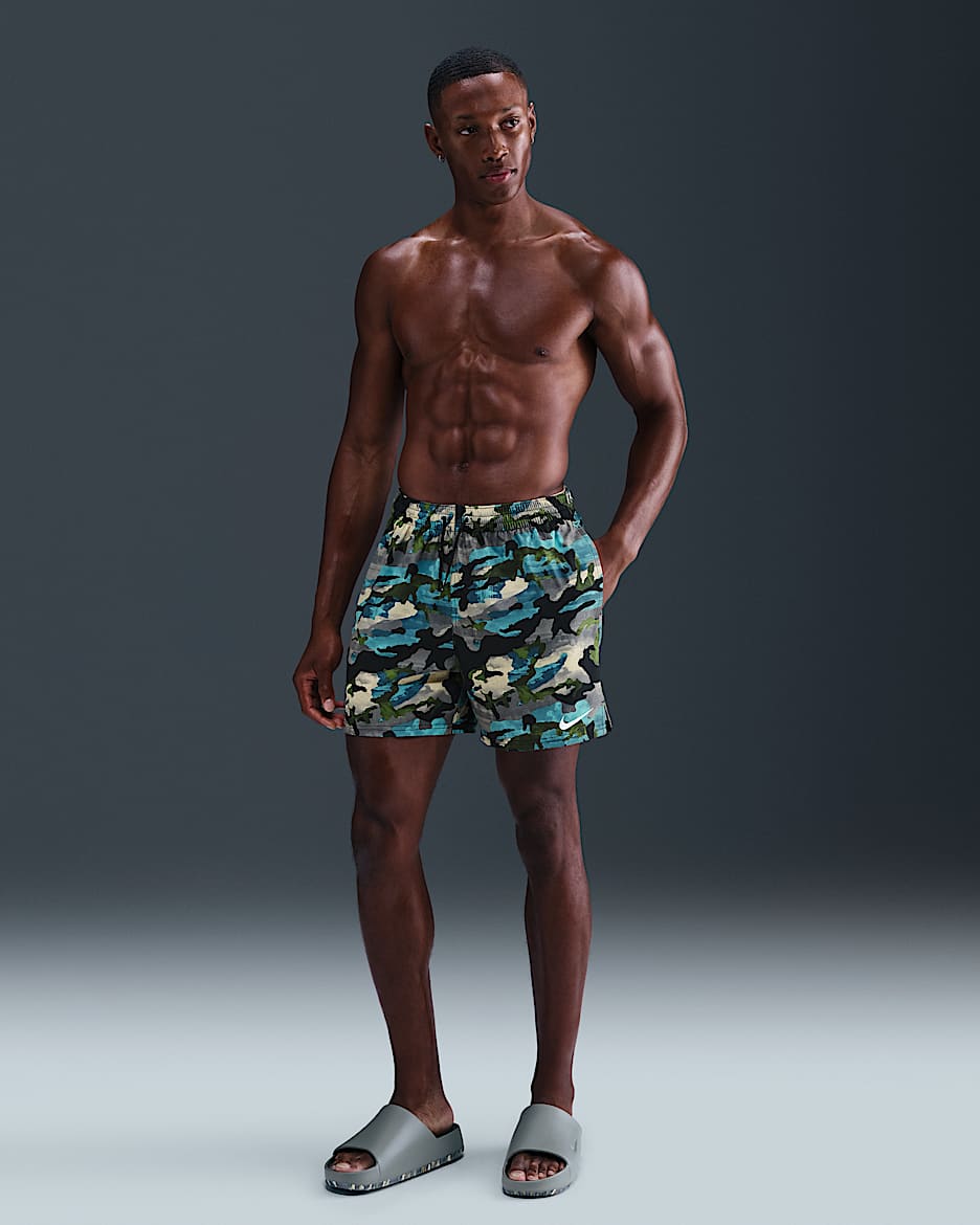 Shorts de voleibol de 13 cm Nike Classic Camo - Negro/Oro team/Clorofila/Blanco