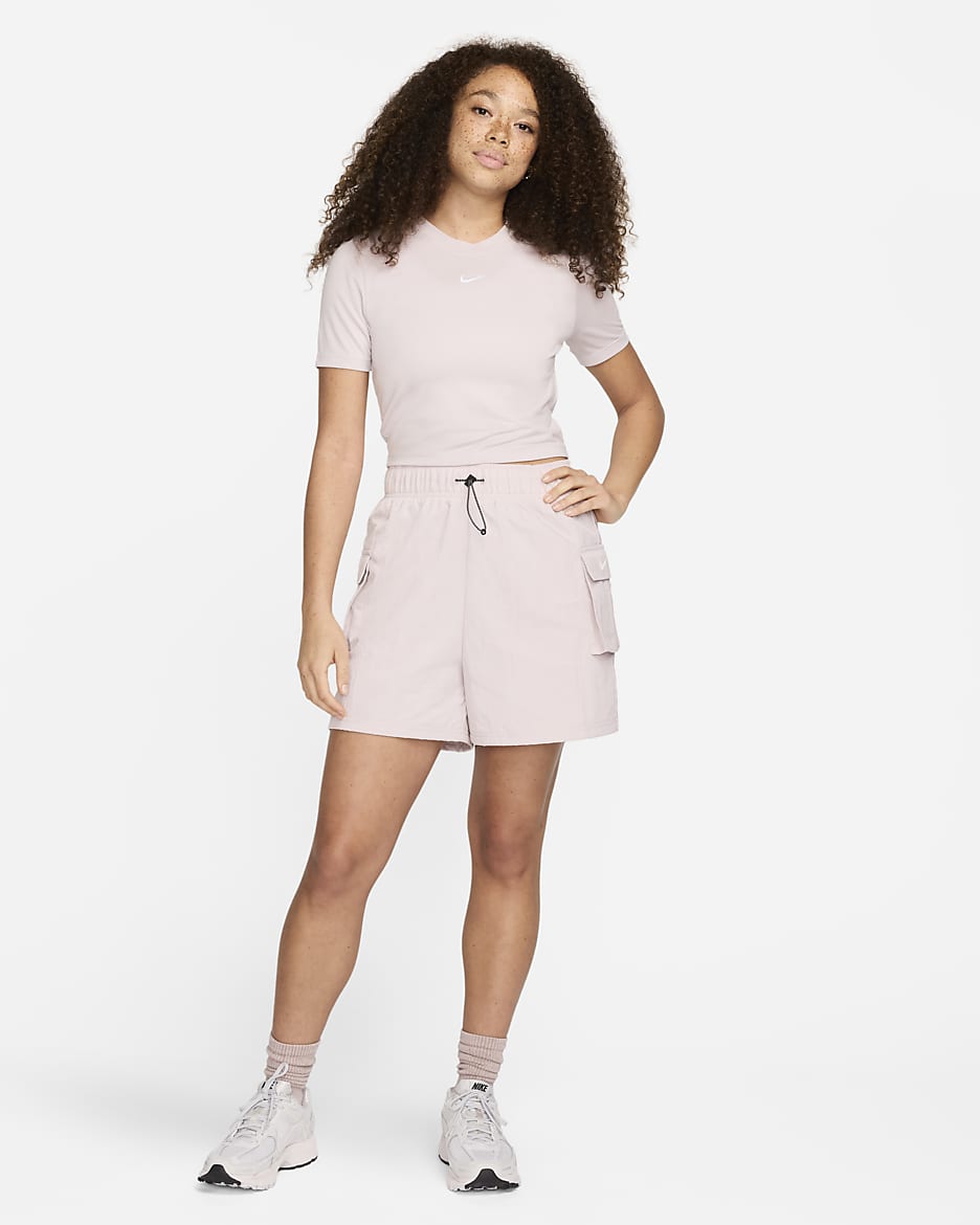 Short tissé à taille haute Nike Sportswear Essential pour Femme - Platinum Violet/Sail