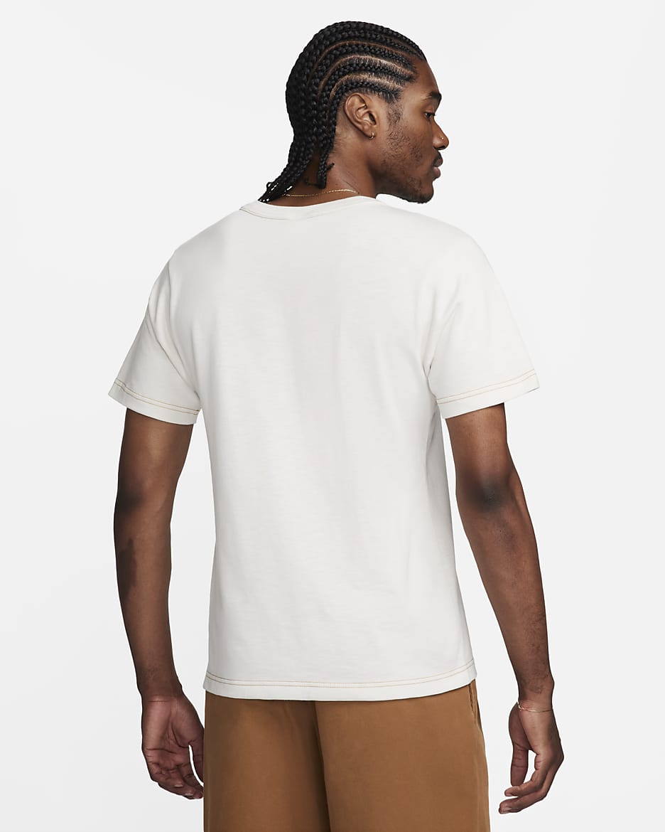 Camisola de malha de manga curta Nike Life para homem - Phantom/Dourado Suede