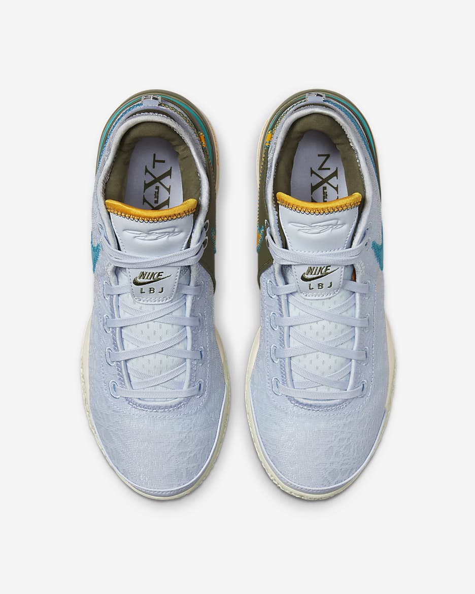 LeBron NXXT Gen Basketball Shoes - Blue Tint/Guava Ice/Medium Olive/Teal Nebula