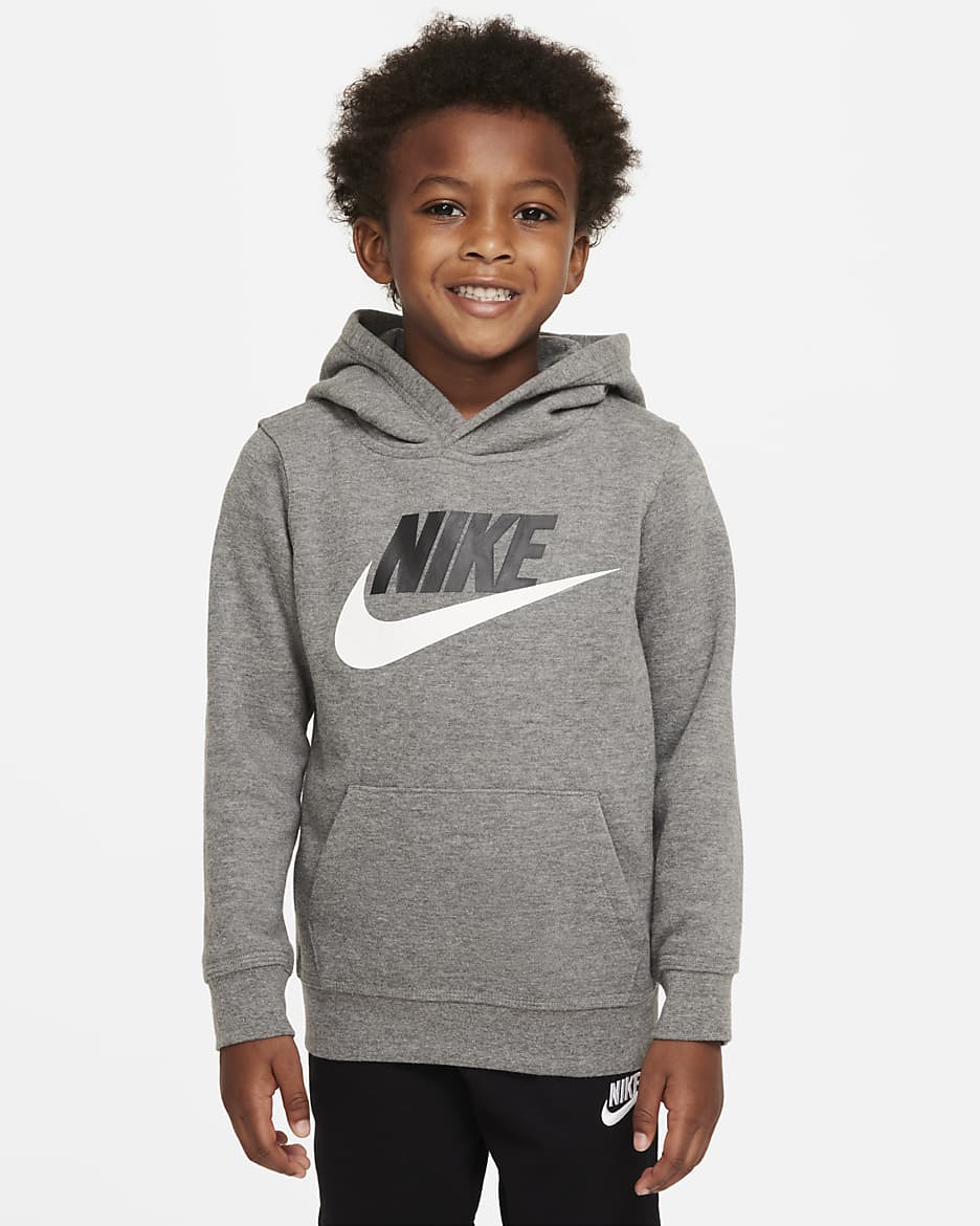 Nike Sportswear Club Fleece Little Kids' Pullover Hoodie - Carbon Heather