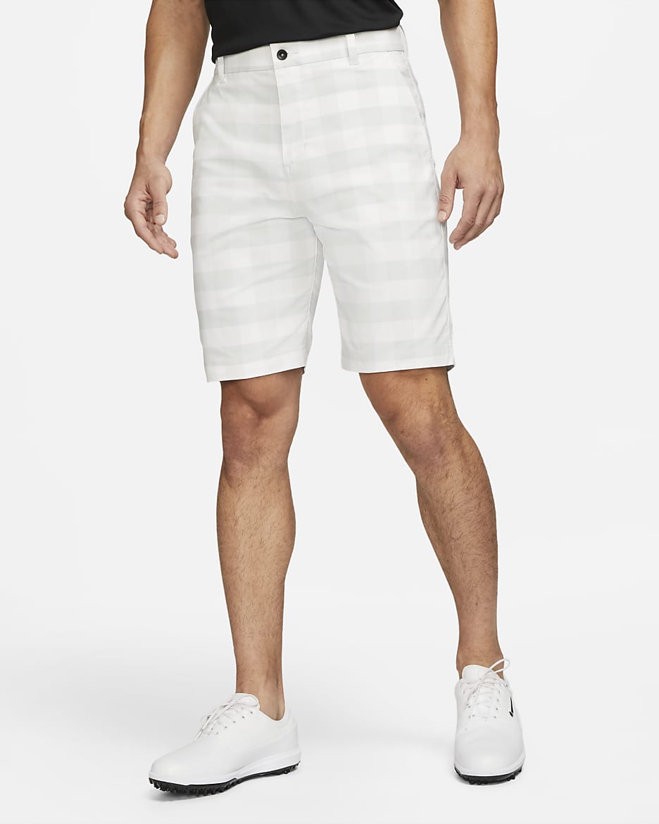Shorts chinos de golf a cuadros para hombre Nike Dri-FIT UV - Polvo fotón/Blanco