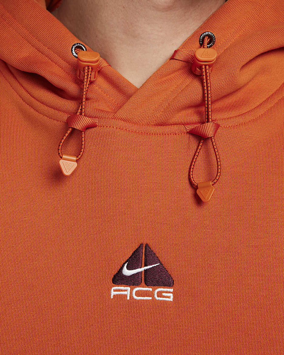 Nike ACG Therma-FIT Fleece Pullover Hoodie - Campfire Orange/Summit White