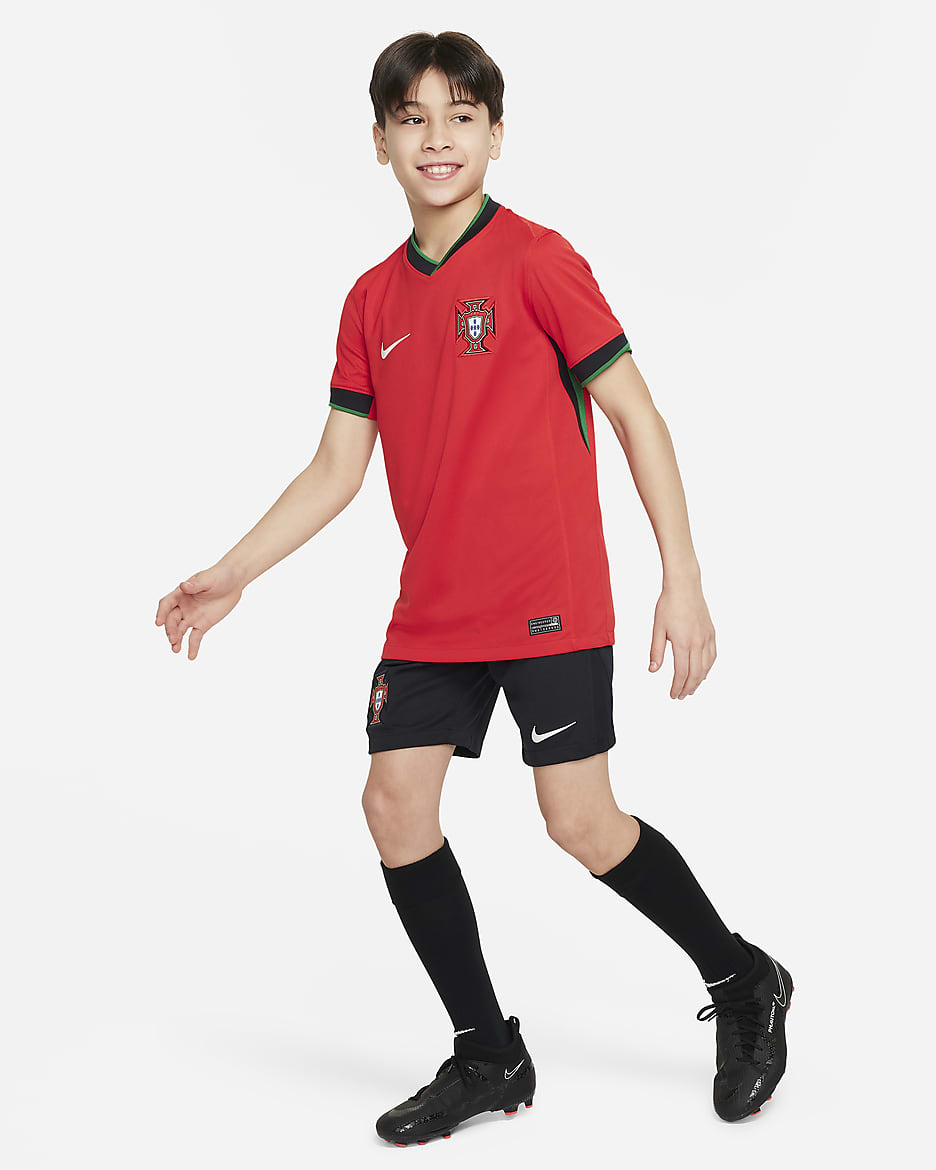 Portugal 2024 Stadium Uit Nike replica voetbalshorts met Dri-FIT voor kids - Pitch Blue/Sail