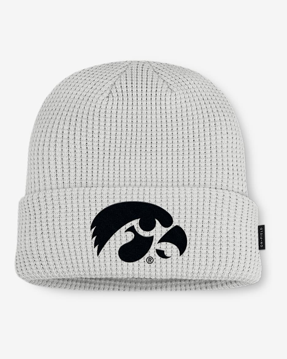 Gorro con dobladillo universitario Nike para hombre Iowa Utility Off-Field - Gris