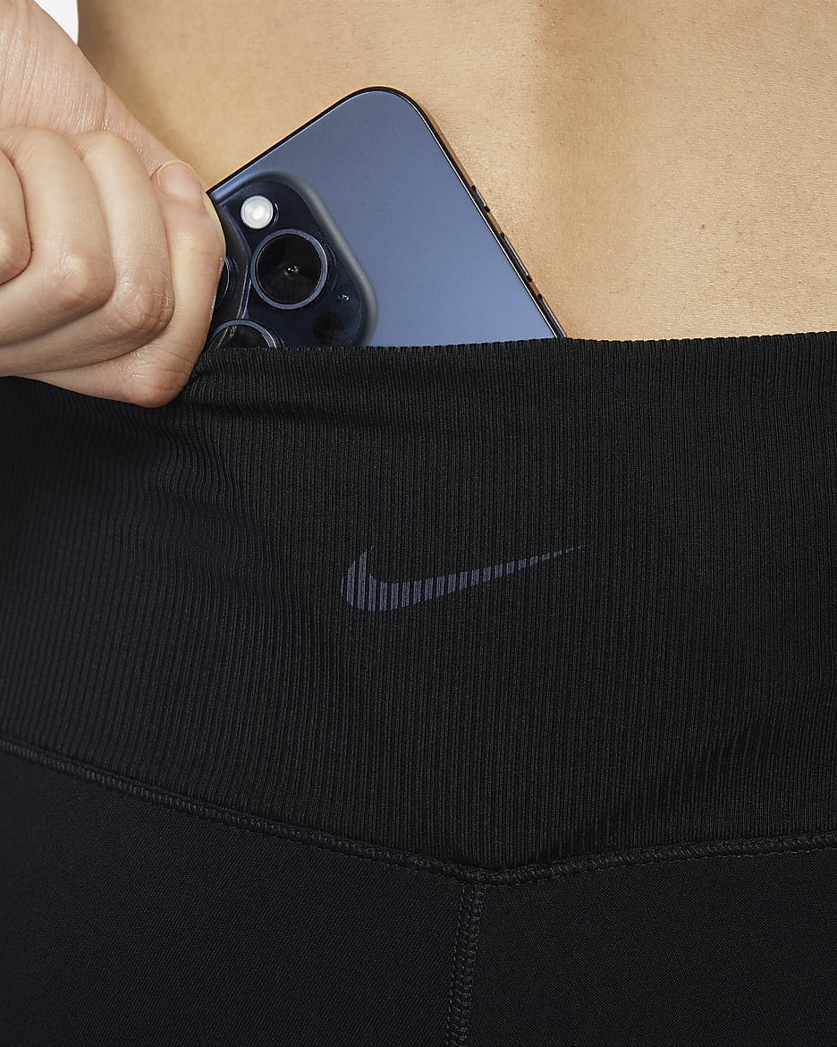 เลกกิ้งเอวสูง 7/8 ส่วนผู้หญิง Nike One Rib - ดำ/Cool Grey