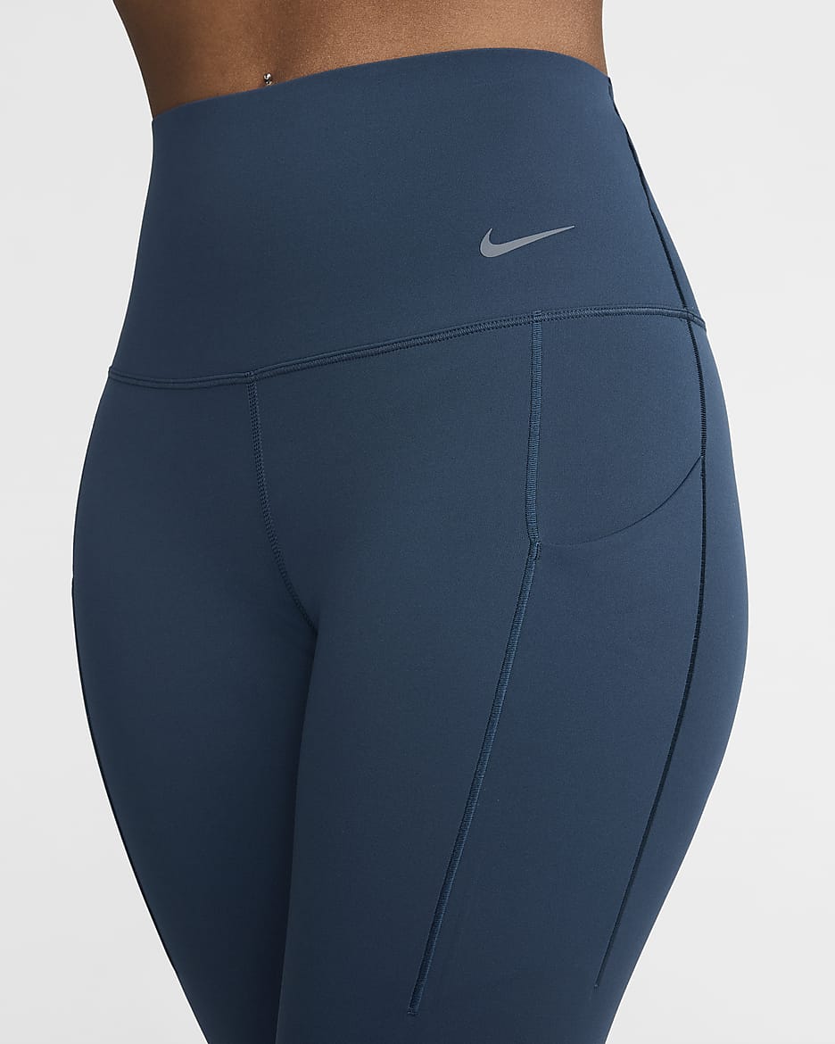 Nike Universa Women's Medium-Support High-Waisted 7/8 Leggings with Pockets - Armoury Navy/Black