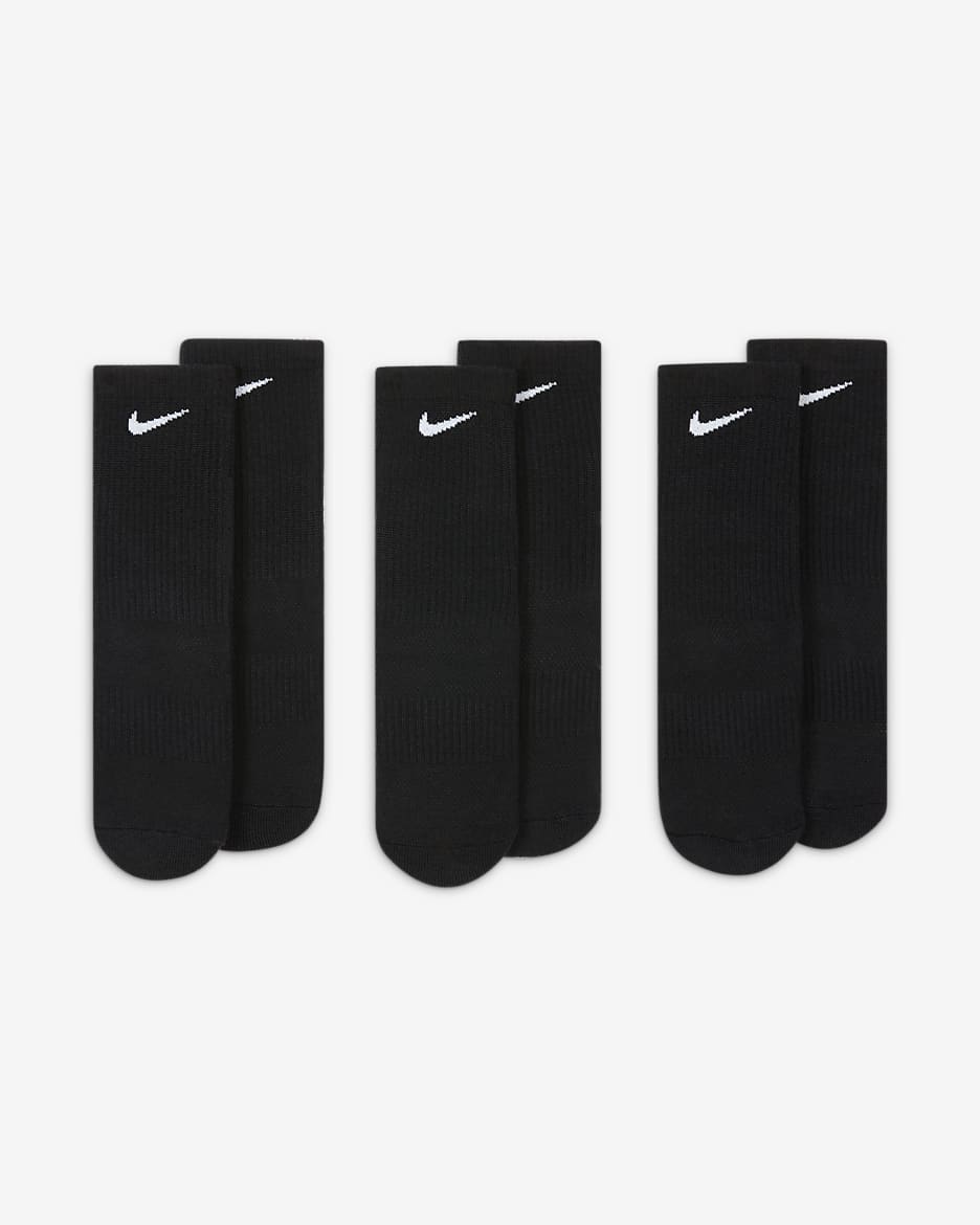 Calcetas para niños pequeños (3 pares) Nike Dri-FIT Elite - Negro