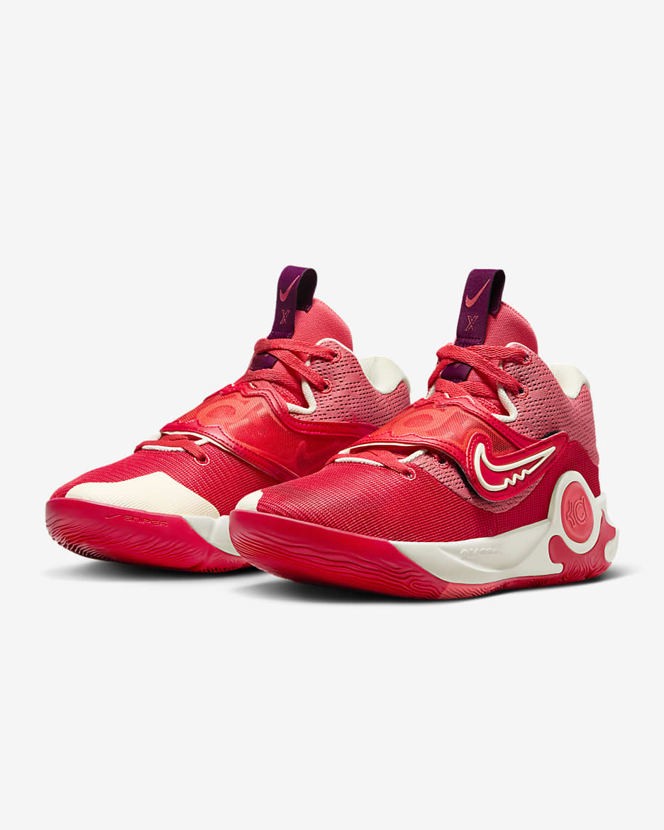 KD Trey 5 X EP Basketball Shoes - University Red/Ember Glow/Bordeaux/Coconut Milk