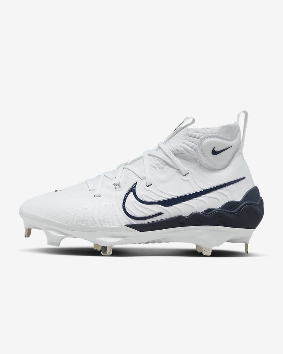 Tacos de béisbol para hombre Nike Alpha Huarache NXT - Blanco/Platino puro/Azul marino medianoche