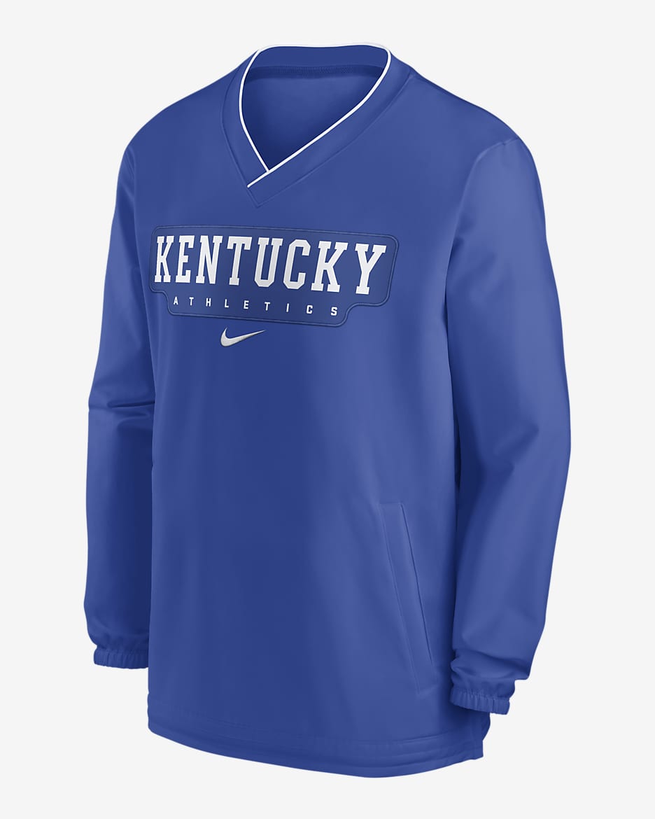 Rompevientos de manga larga universitario Nike para hombre Kentucky Wildcats Sideline - Royal