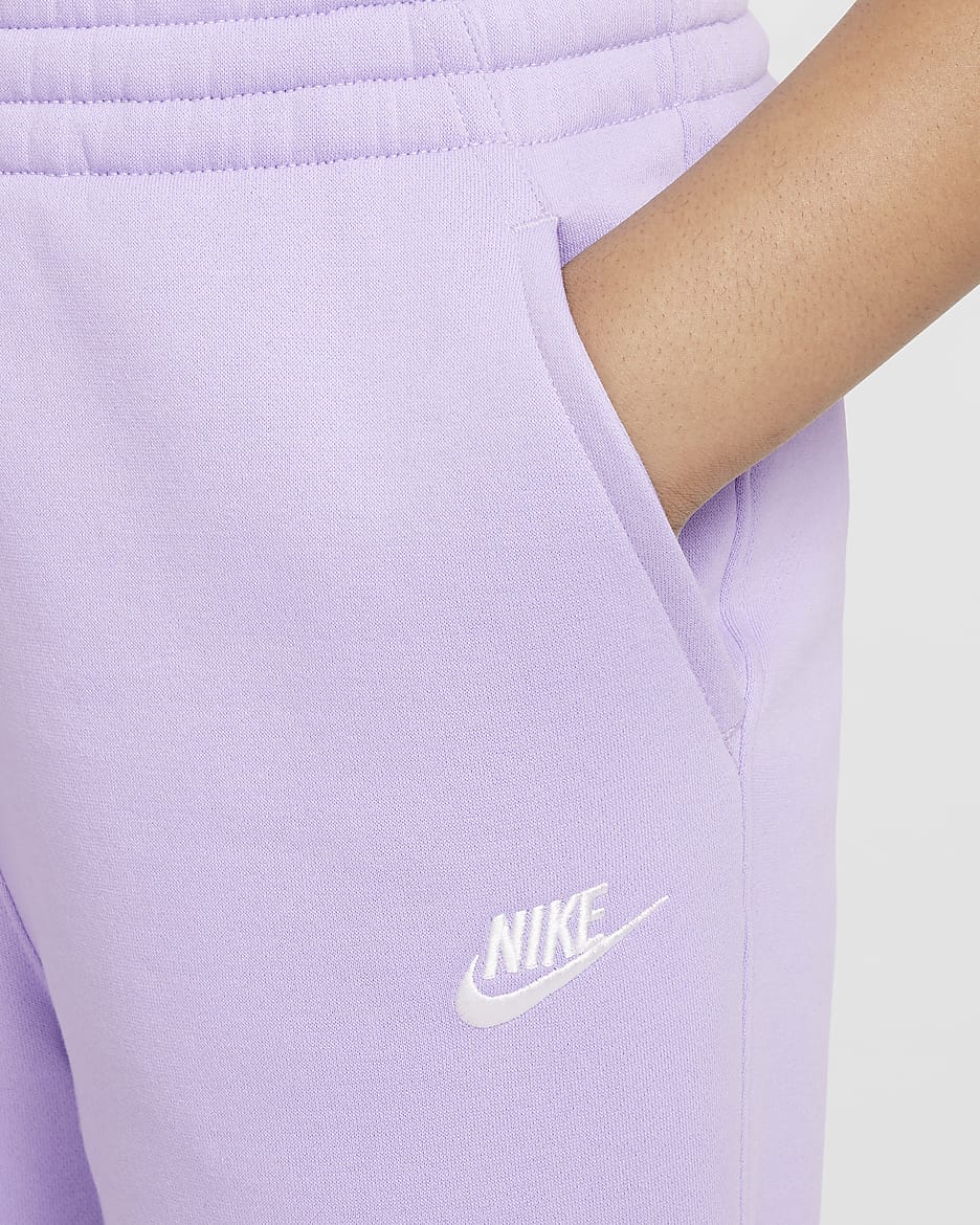 Nike Sportswear Club Fleece Pantalons entallats de cintura alta (Talla gran) - Nena - Hydrangeas/Hydrangeas/Blanc