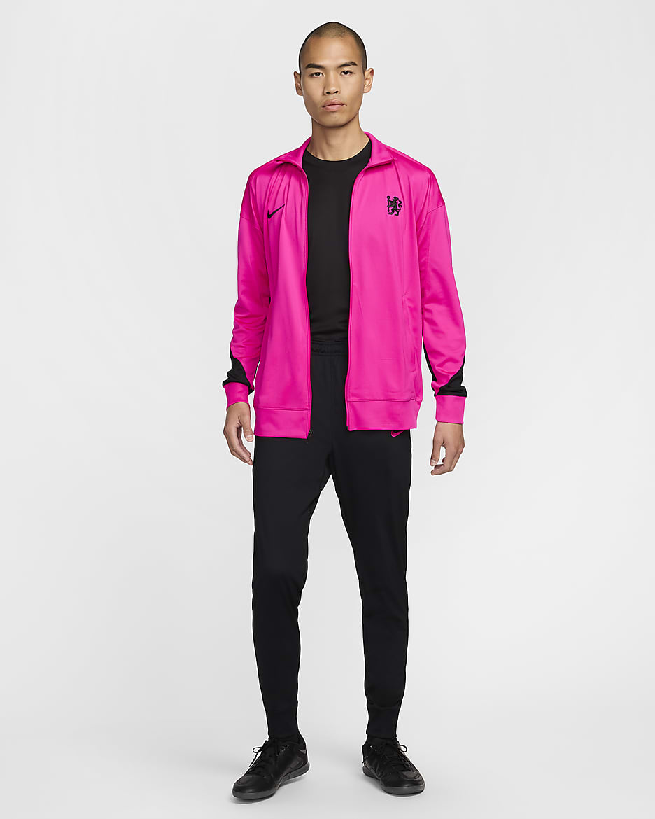 3e survêtement de foot en maille Nike Dri-FIT Chelsea FC Strike pour homme - Pink Prime/Noir/Pink Prime