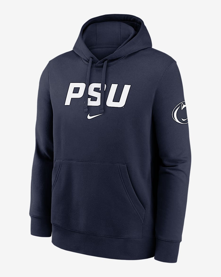 Penn State Club 2-Hit Nickname Men's Nike College Pullover Hoodie - Navy