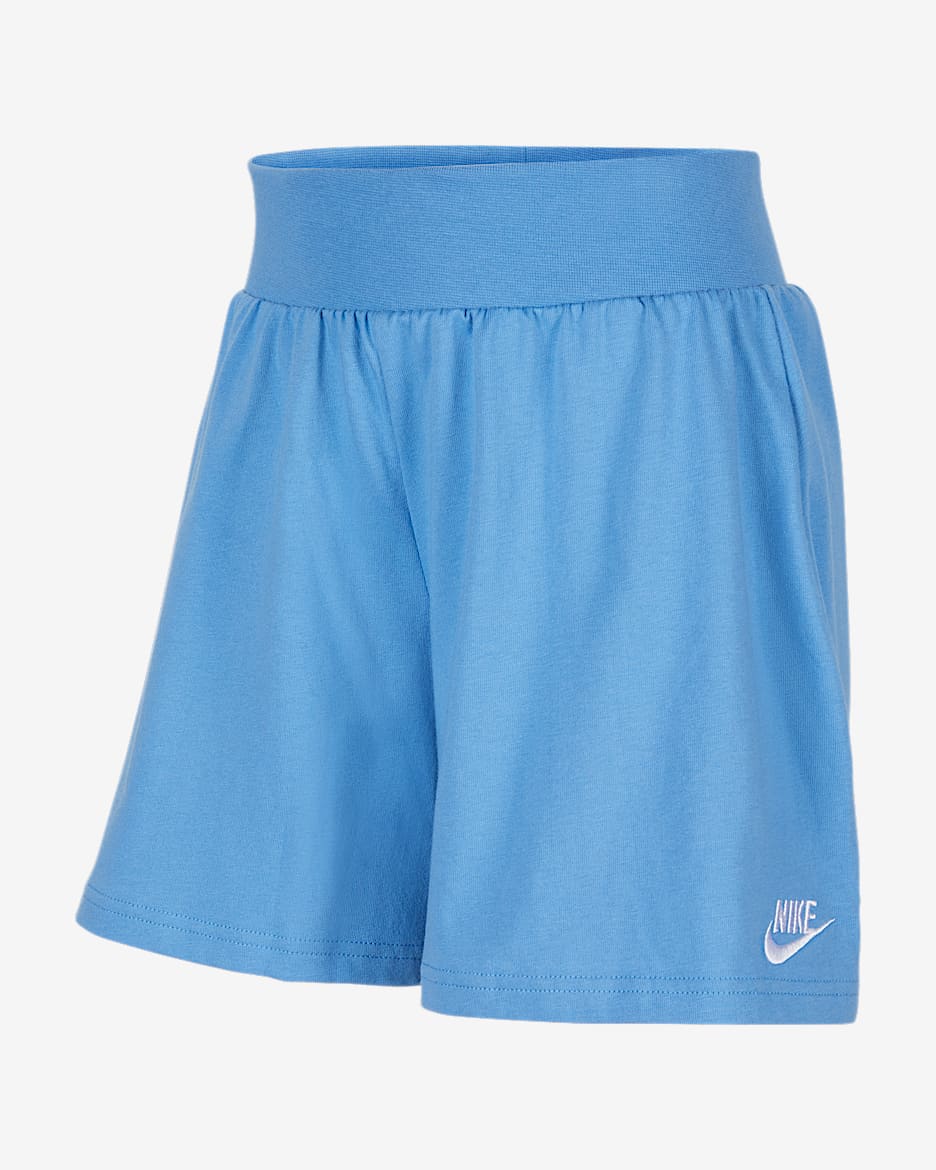 Nike Sportswear Older Kids' (Girls') Shorts - Blue Beyond/White