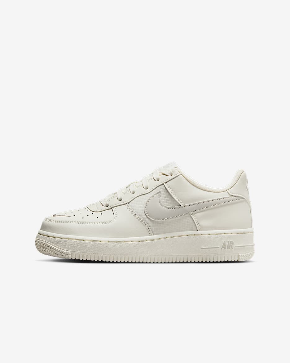 Nike Air Force 1 Older Kids' Shoes - Sail/Light Bone