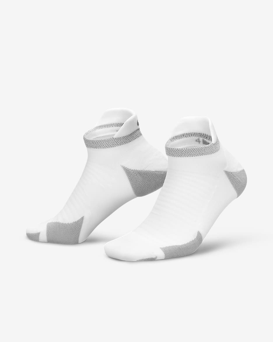 Nike Spark Cushioned No-Show Running Socks - White/Reflect Silver