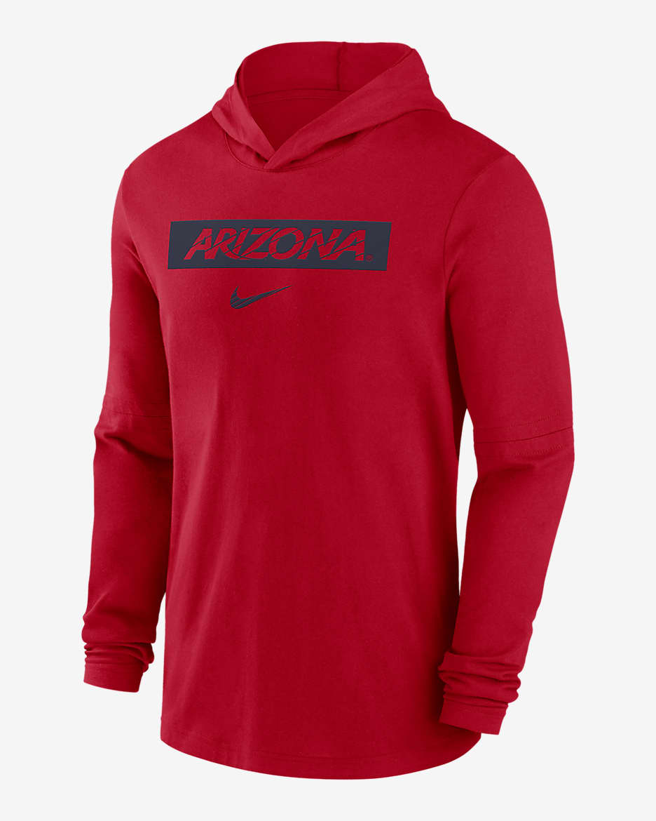 Arizona Wildcats Sideline Men's Nike Dri-FIT College Long-Sleeve Hooded Top - Red