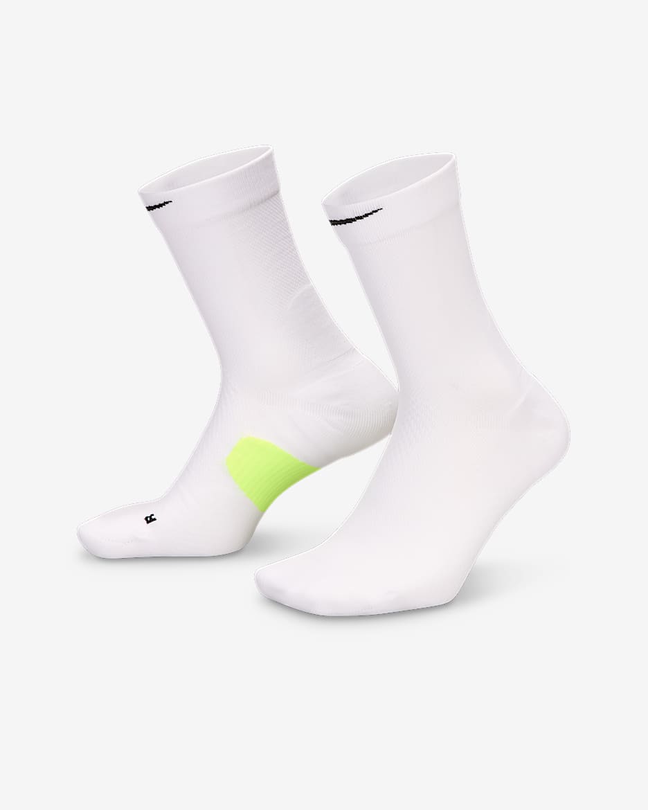 Nike Midweight Running Crew Socks (1 Pair) - White/Volt/Black