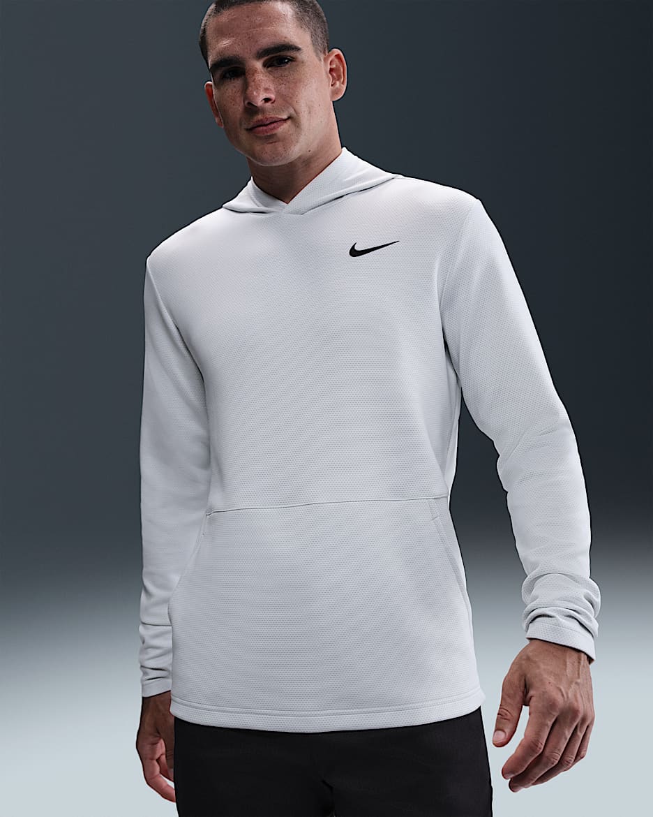 Sudadera con gorro de golf Dri-FIT Therma Flex para hombre Nike Victory - Blanco/Platino puro/Negro