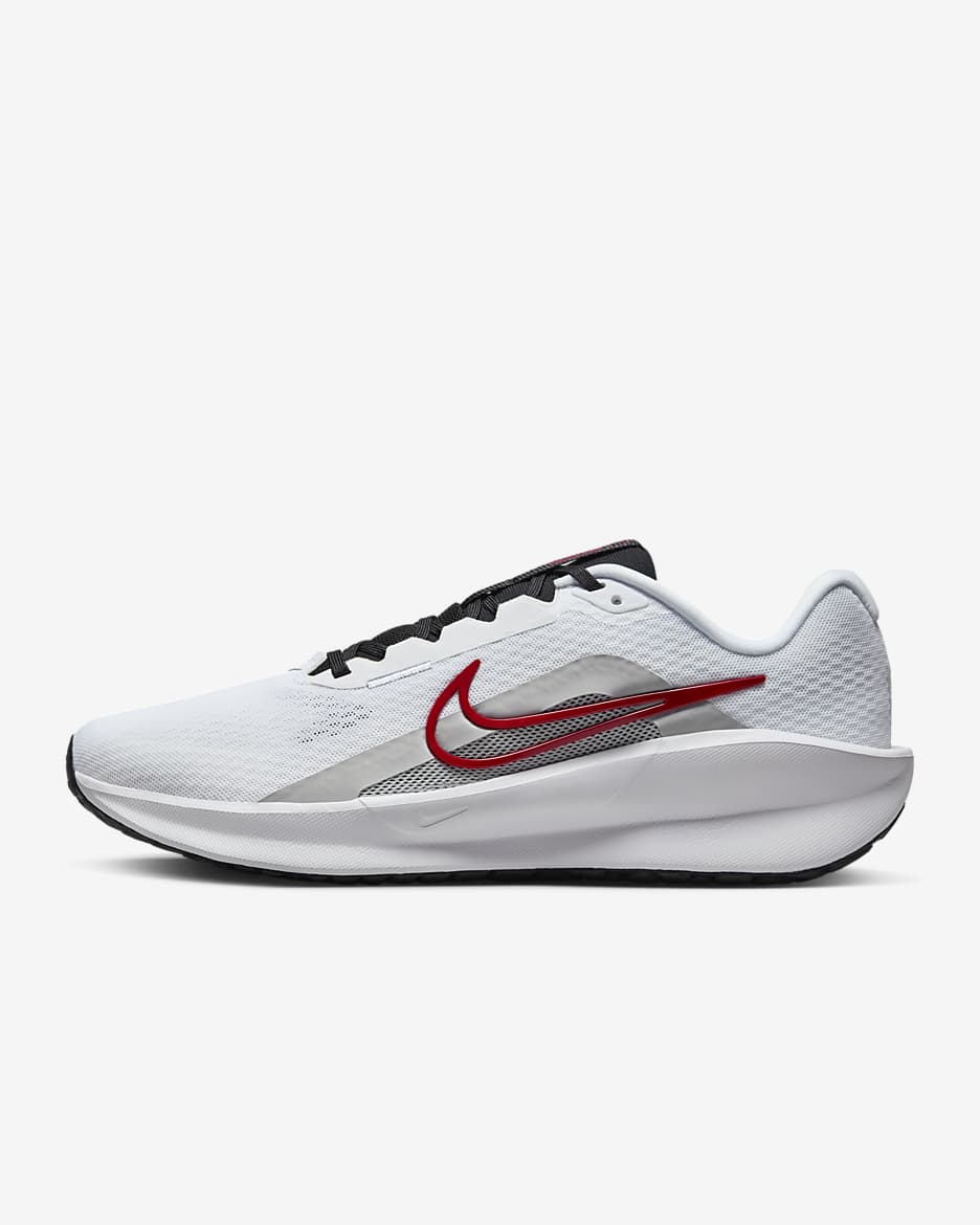 Tenis de correr en pavimento para hombre Nike Downshifter 13 - Blanco/Gris humo claro/Negro/Rojo pasión