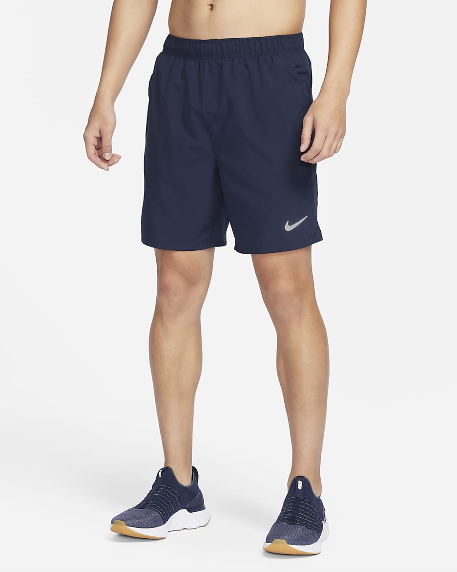 Nike Dri-FIT Challenger 男款 7" 隱藏式內裡多功能短褲 - Obsidian/Obsidian/黑色