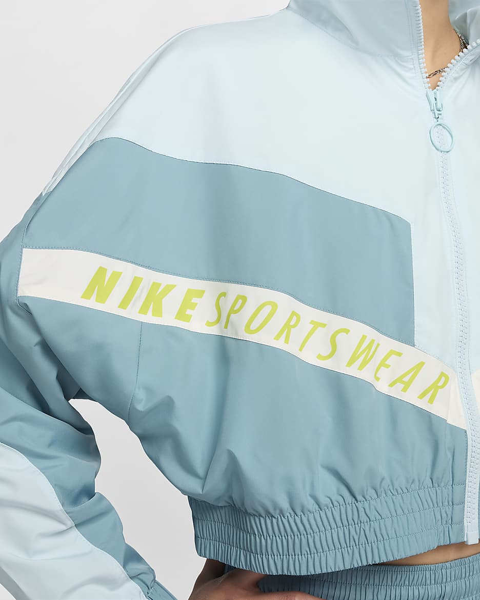 Nike Sportswear Women's Woven Jacket - Glacier Blue/Denim Turquoise/Sail