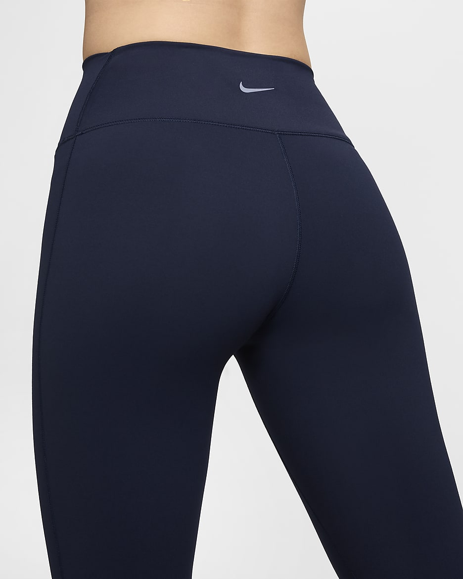 Nike One Seamless Front 女款高腰全長內搭褲 - Obsidian/黑色