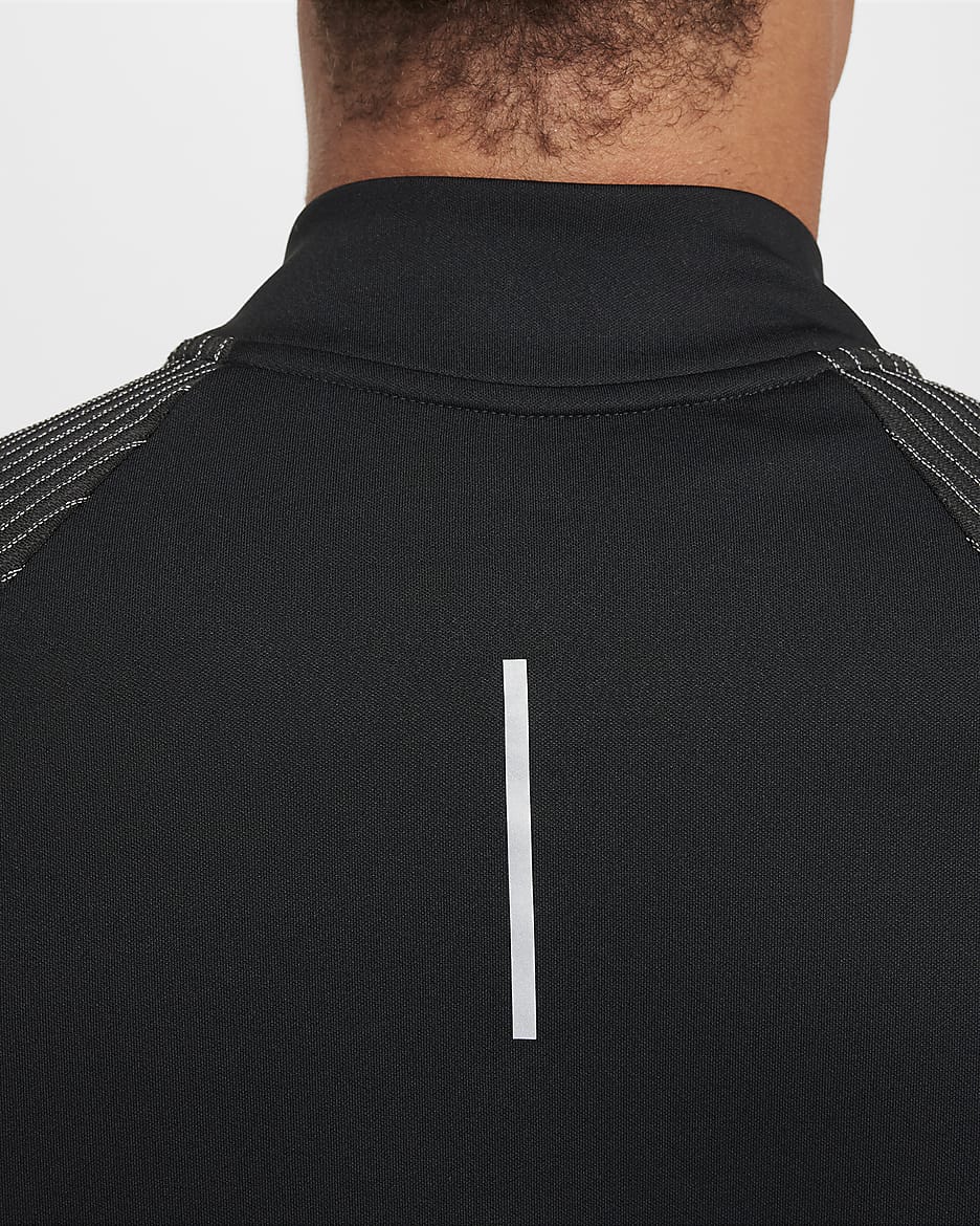 Maglia da running con zip a metà lunghezza Dri-FIT Nike Running Division – Uomo - Nero