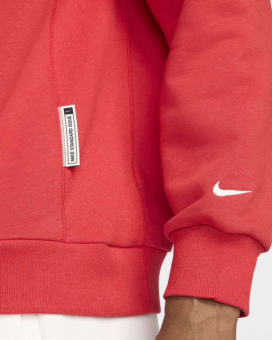 Nike Standard Issue Dessuadora de bàsquet de coll rodó Dri-FIT - Home - University Red/Jaspiat/Pale Ivory