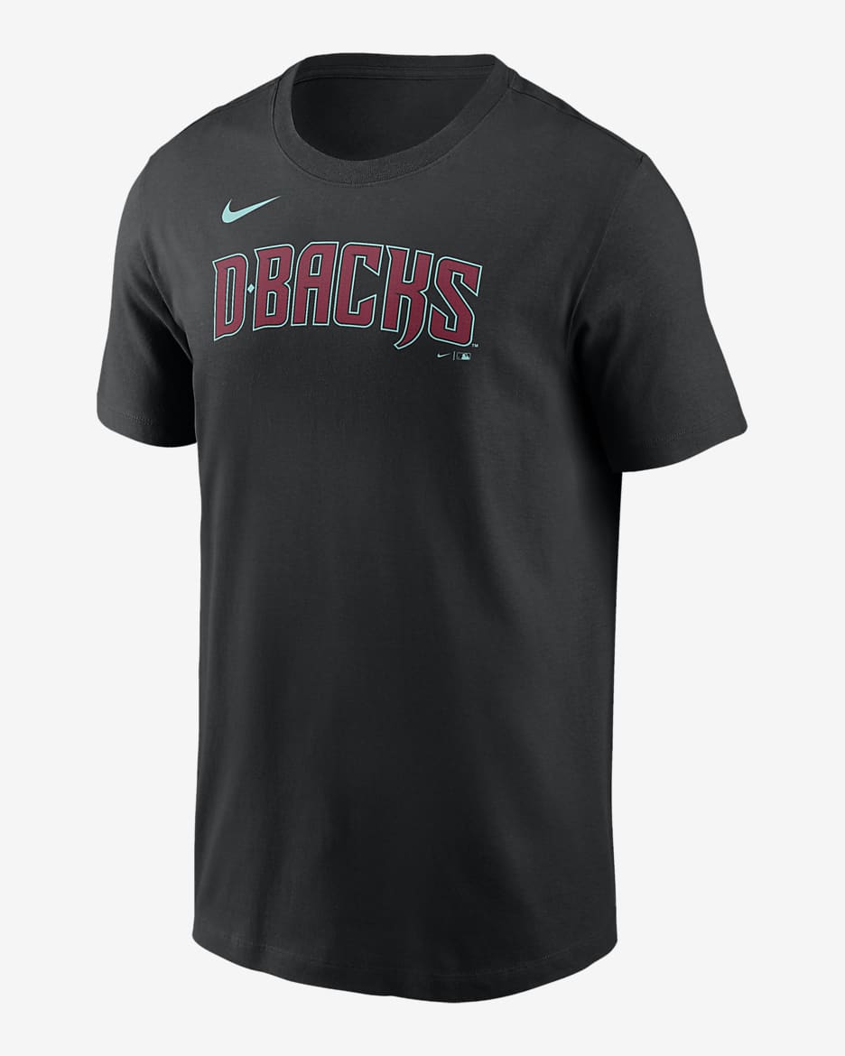 Playera Nike de la MLB para hombre Arizona Diamondbacks Fuse Wordmark - Negro