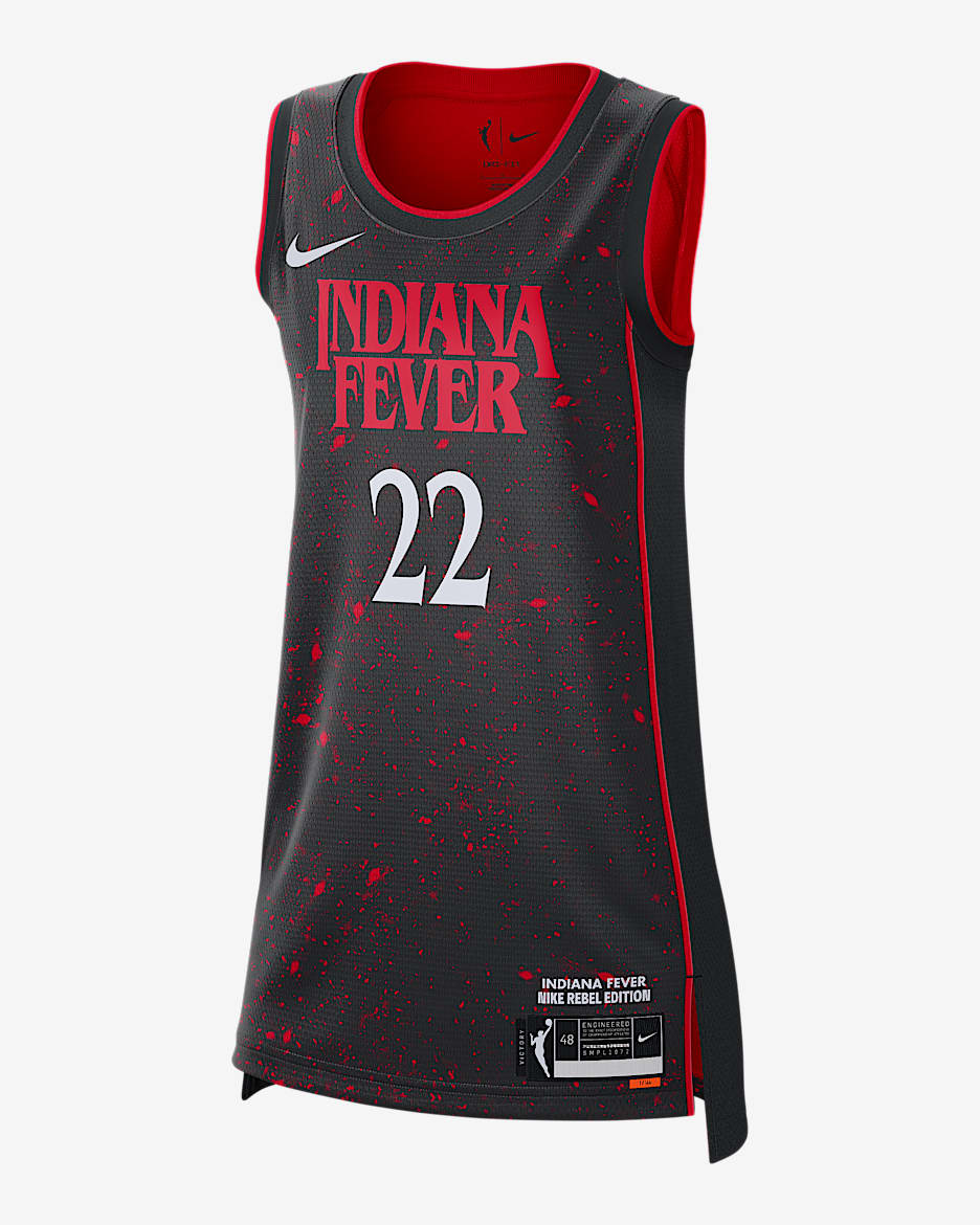 Caitlin Clark Indiana Fever x Stranger Things 2025 Rebel Edition Women’s Nike Dri-FIT WNBA Victory Jersey - Black/University Red