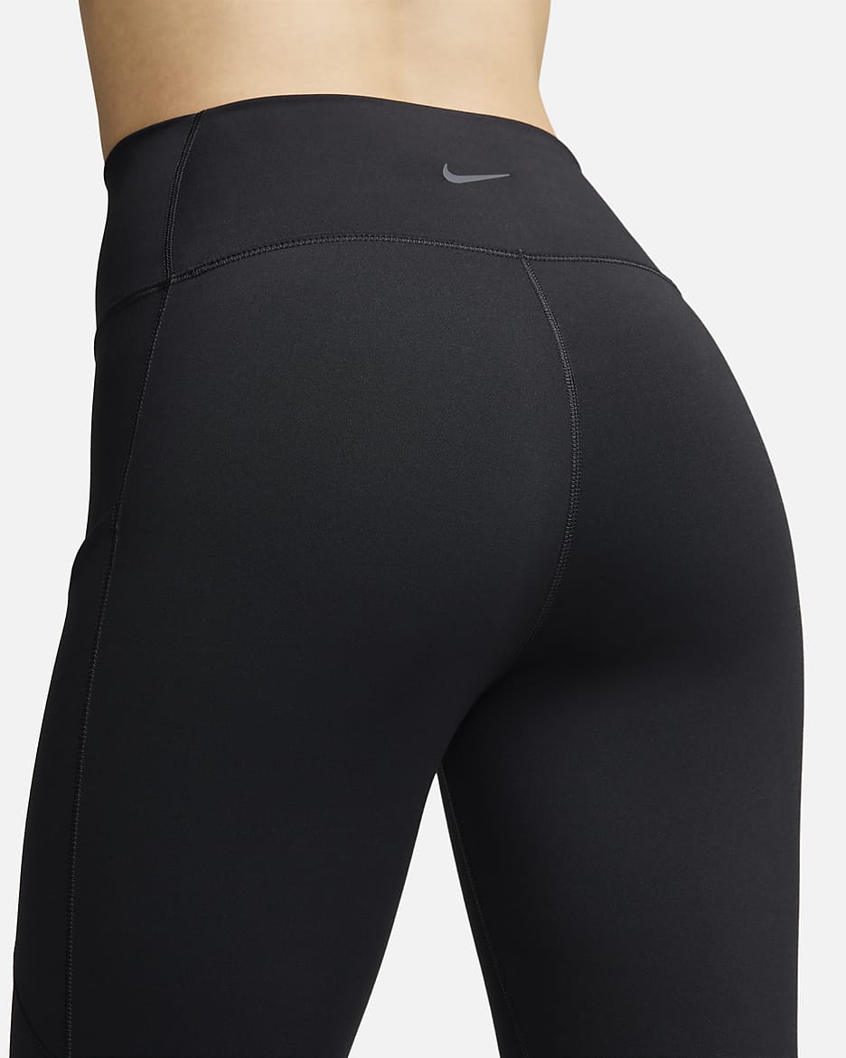 Leggings tiro alto de 7/8 con bolsillos para mujer Nike One - Negro/Negro