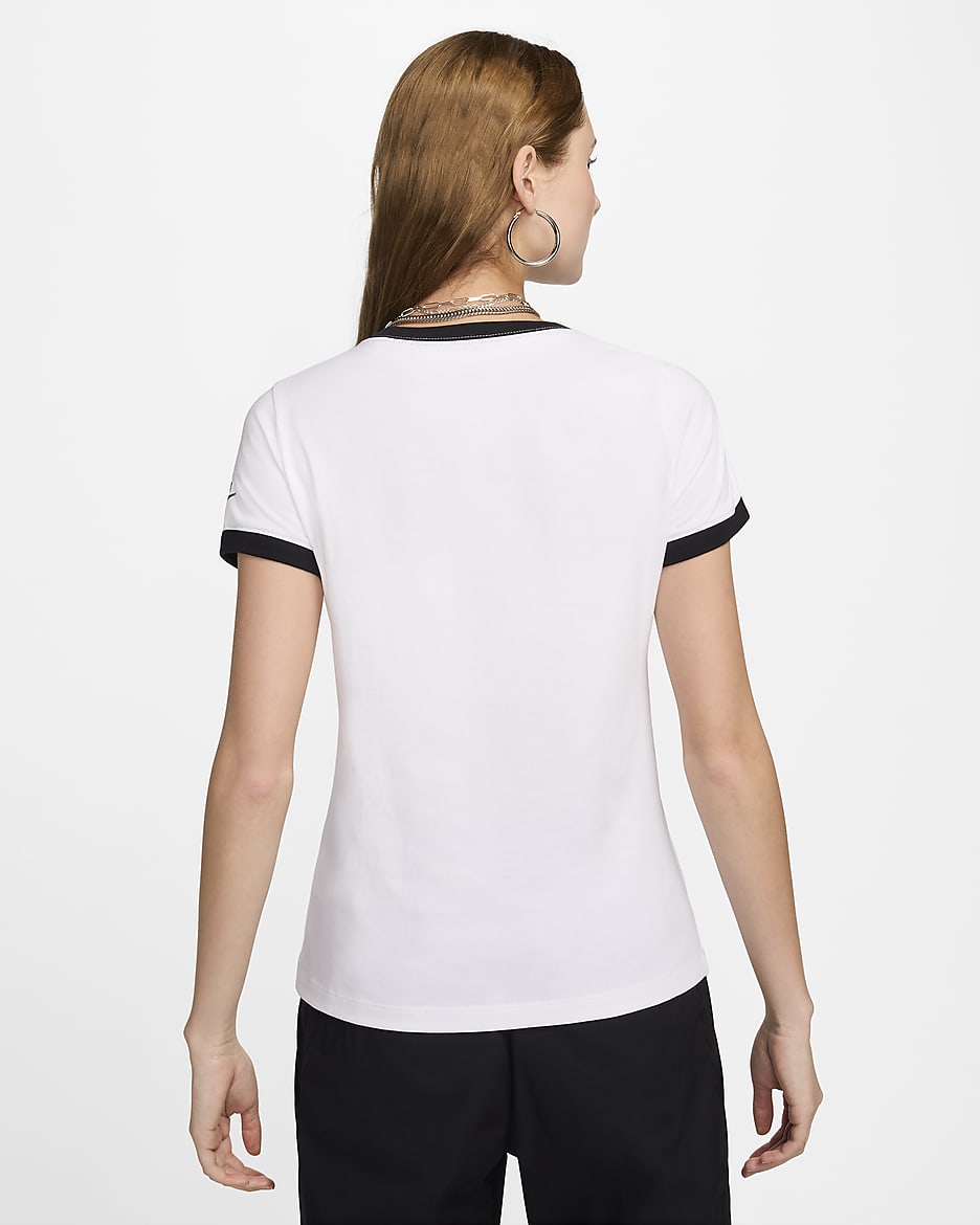 Nike Sportswear Women's Ringer T-Shirt - White/Black