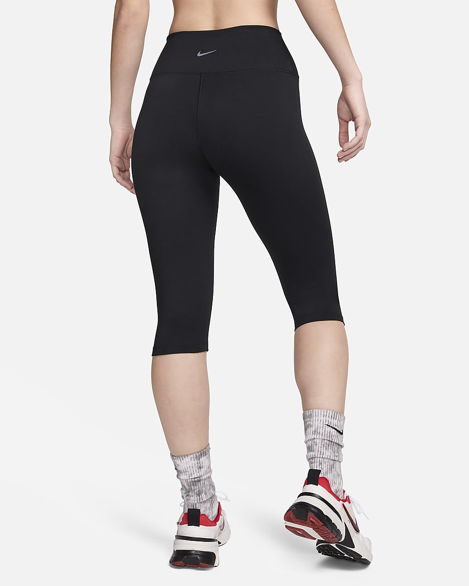 Legging corsaire taille haute Nike One pour femme - Noir/Noir