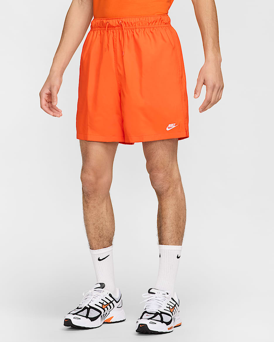 Nike Club Men's Woven Flow Shorts - Safety Orange/White