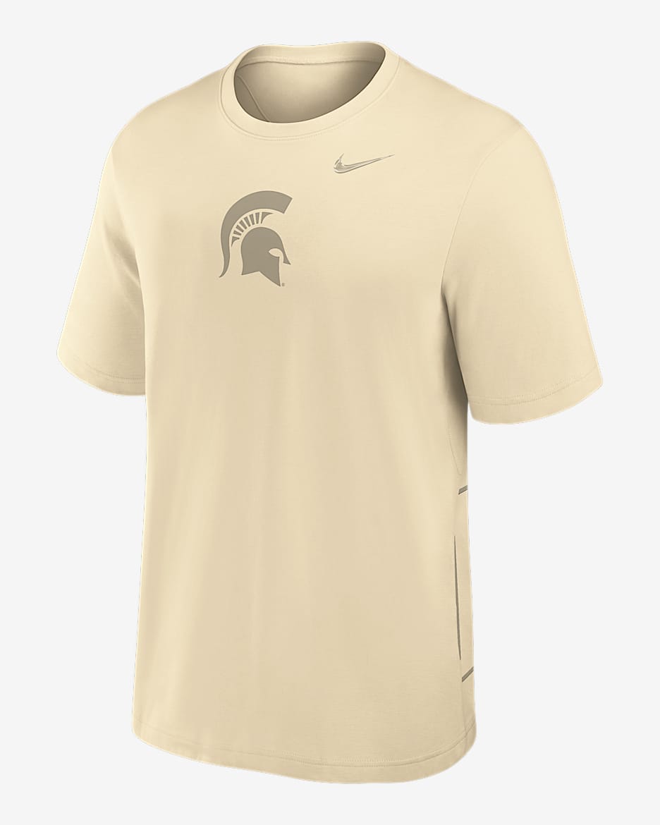 Michigan State Spartans Performance Primary Statement Men's Nike Dri-FIT College T-Shirt - Cream