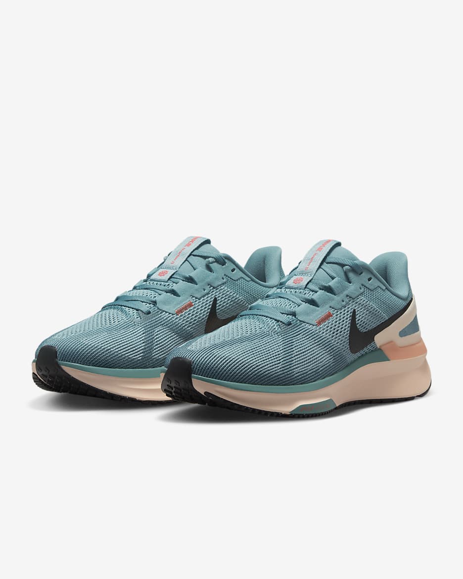 Damskie buty do biegania po asfalcie Nike Structure 25 - Denim Turquoise/Crimson Tint/Light Wild Mango/Czerń