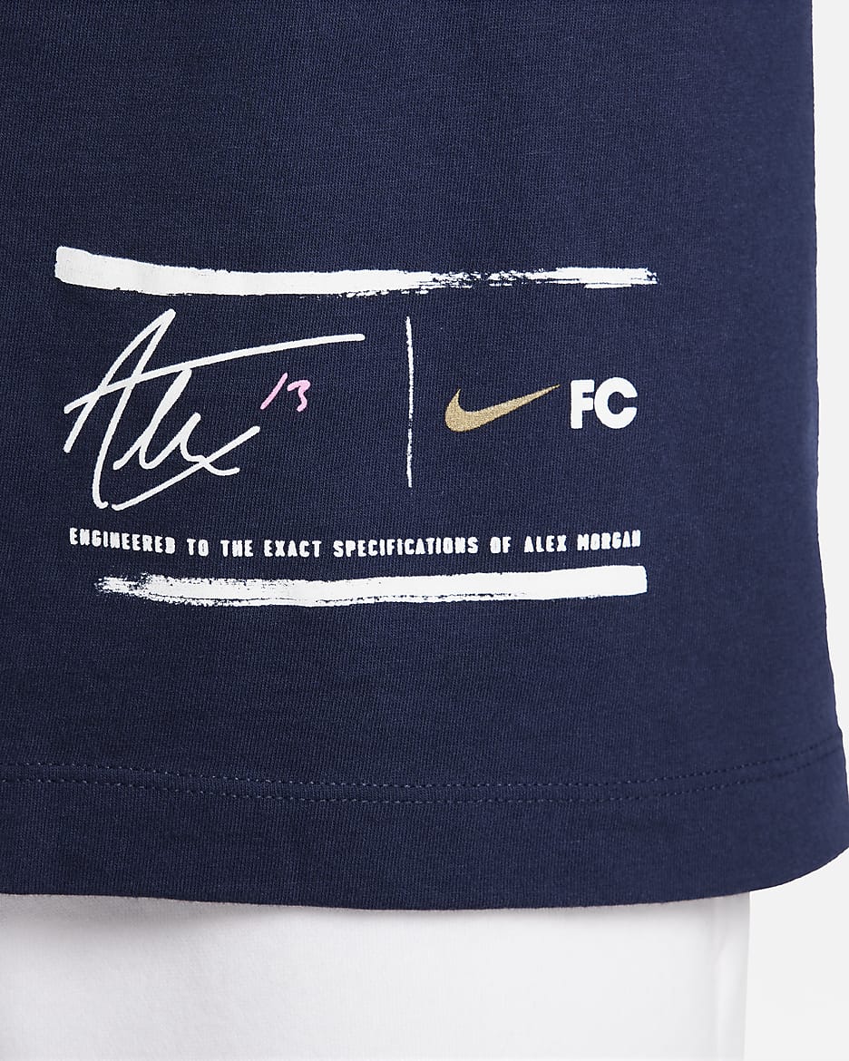 Playera de fútbol Nike para hombre Alex Morgan - Azul marino universitario