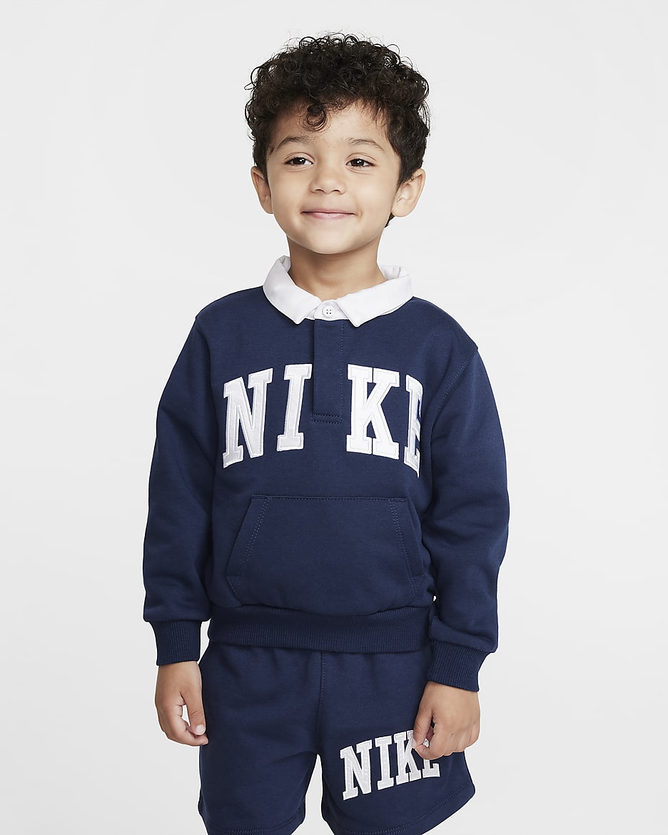 Nike Sportswear Club Toddler French Terry Long Sleeve Polo - Midnight Navy