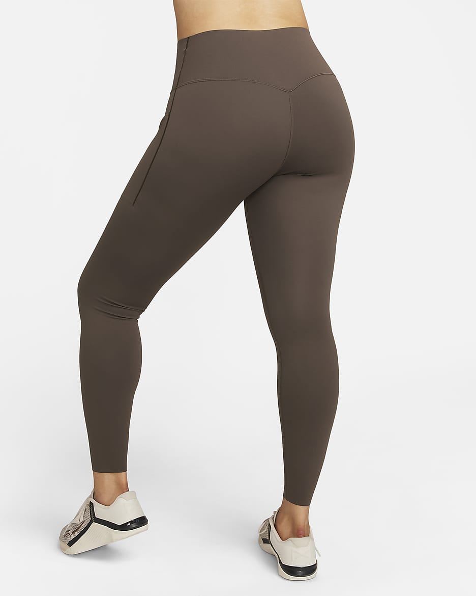 Nike Universa Women's Medium-Support High-Waisted Full-Length Leggings with Pockets - Baroque Brown/Black