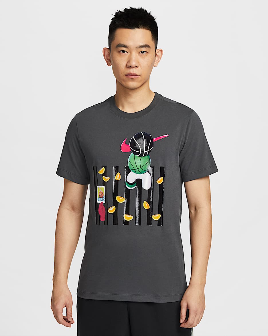 Nike 男款 Dri-FIT 籃球 T 恤 - Anthracite