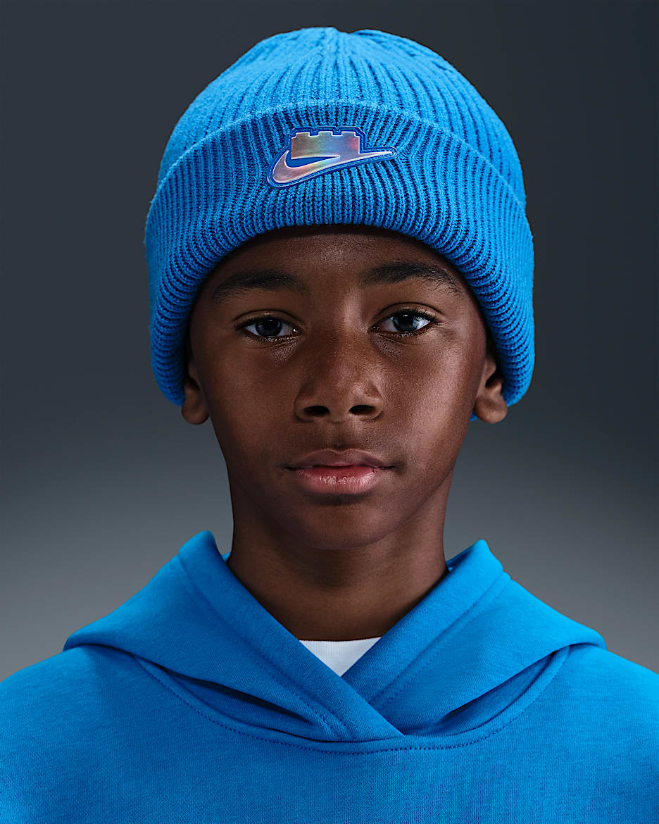 Nike x LEGO® Collection Older Kids' Peak Beanie - Cobalt Blaze/Brave Blue