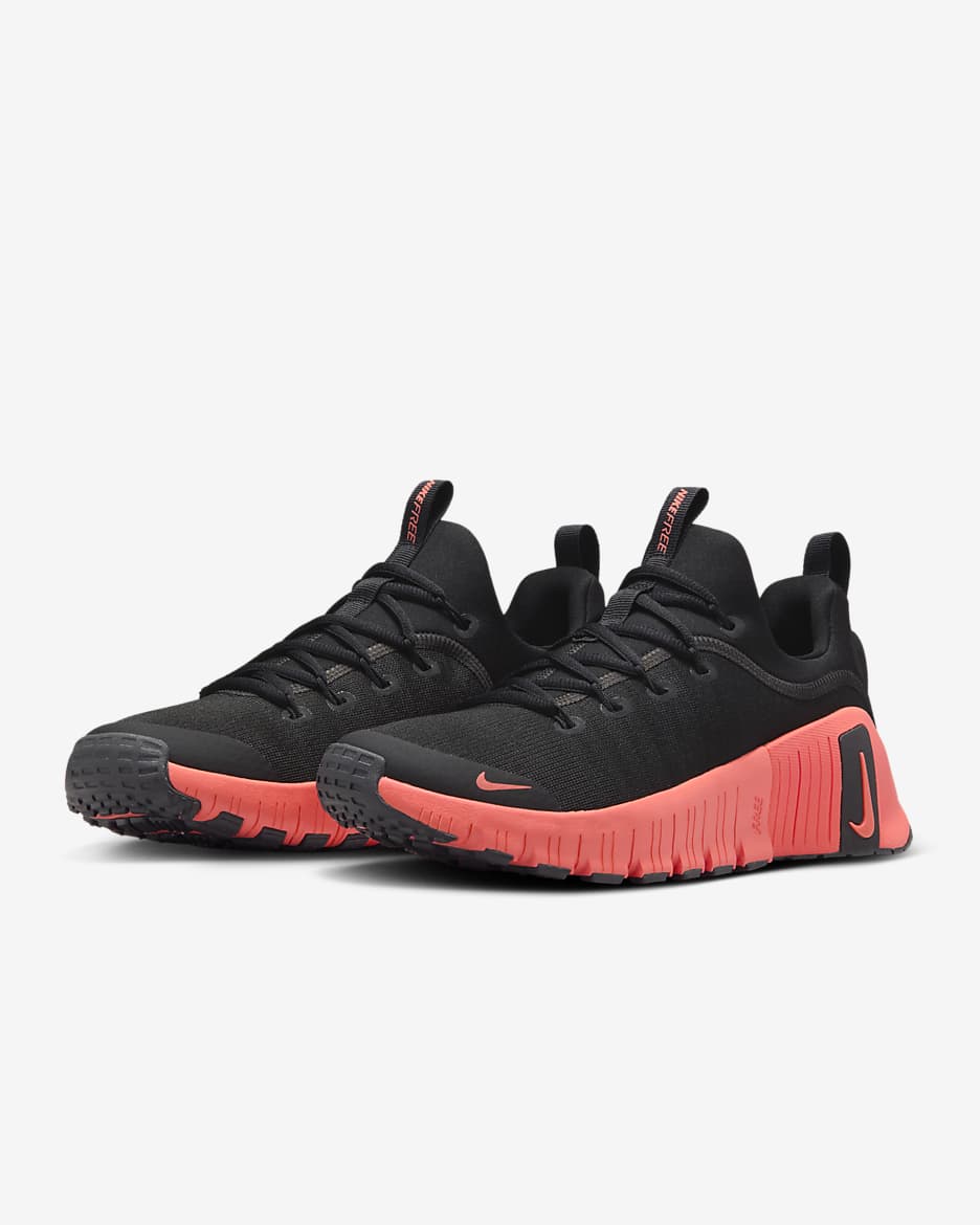 Nike Free Metcon 6 Women's Workout Shoes - Black/Black/Light Wild Mango