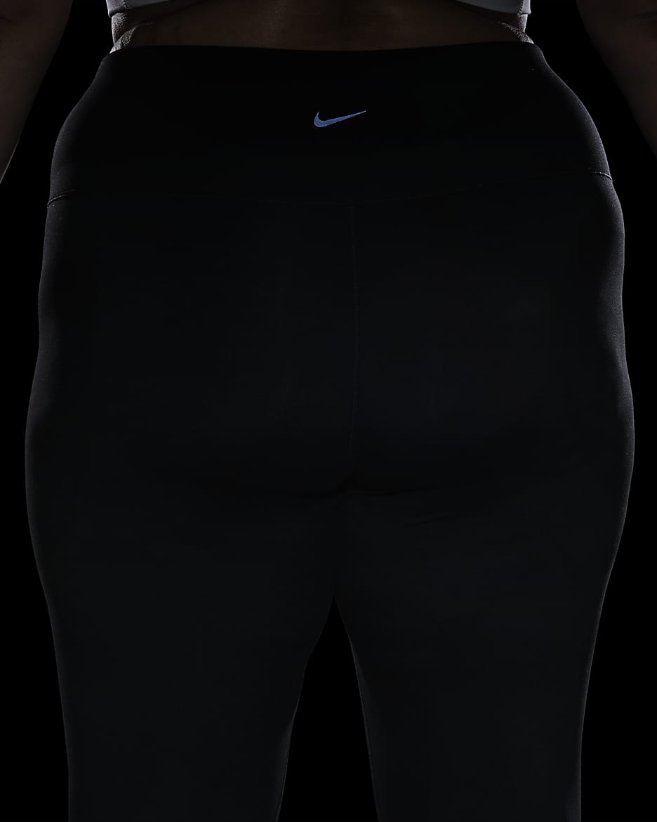 Nike One 女款高腰口袋九分內搭褲 (加大尺寸) - 黑色/黑色